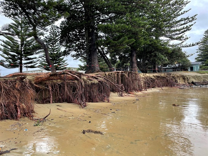 Ōrewa Beach Storm Surge Damage By Northern End Playground