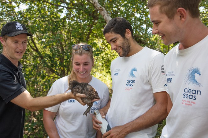 Eco warrior sailors assist with kiwi chick release (1)