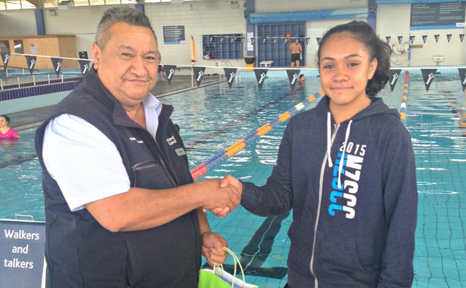 Mike Brown and swimmer Tupou Neuifi