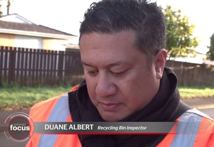 Recycling bin inspector Duane Albert