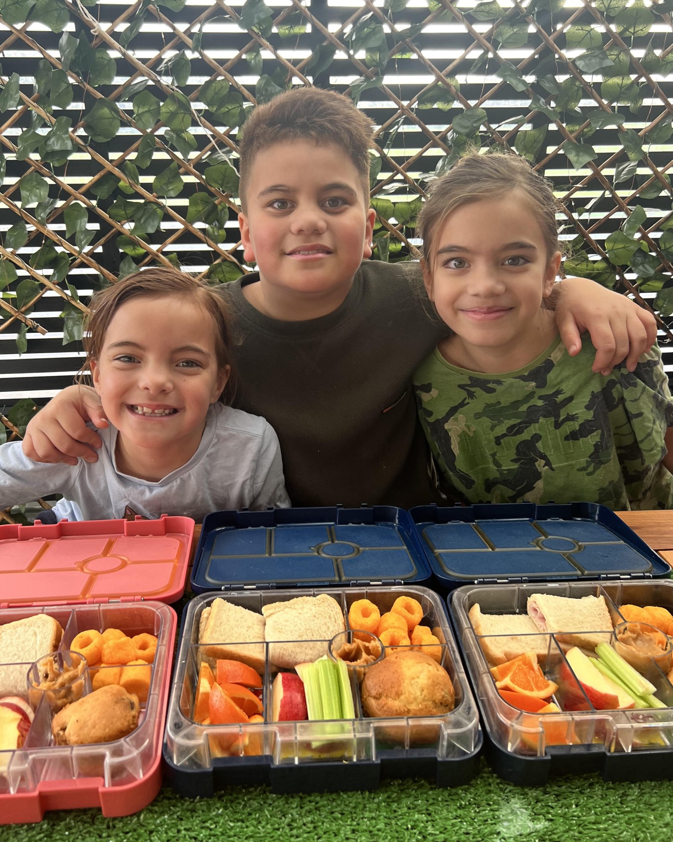 Sustainable-living influencer and Talking Trash Manurewa content creator Bethany Thompson says using bento-style lunch boxes and supplying her kids Mahayla (6), Jaxus (9) and Ilani (7) with pieces of fruit rather than whole pieces helps avoid food waste.