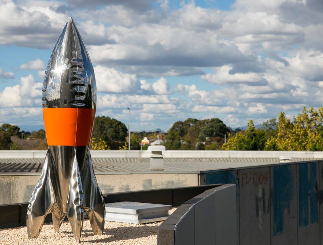 Photo courtesy of the artist, 'Lovely Boy' sits in place in the Melbourne suburb of Fitzroy.