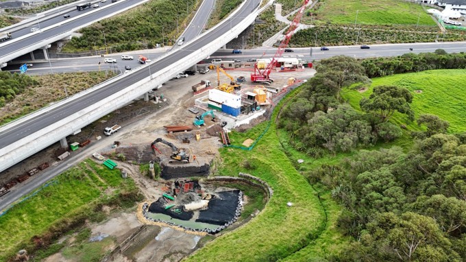 Aerial view of the Greville Road culvert