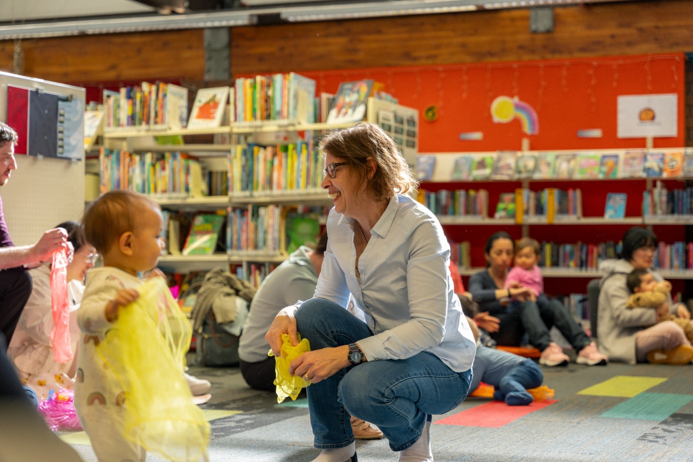 Mt Albert Library’s free Wriggle and Rhyme sessions are so popular that they run two sessions every Thursday morning.