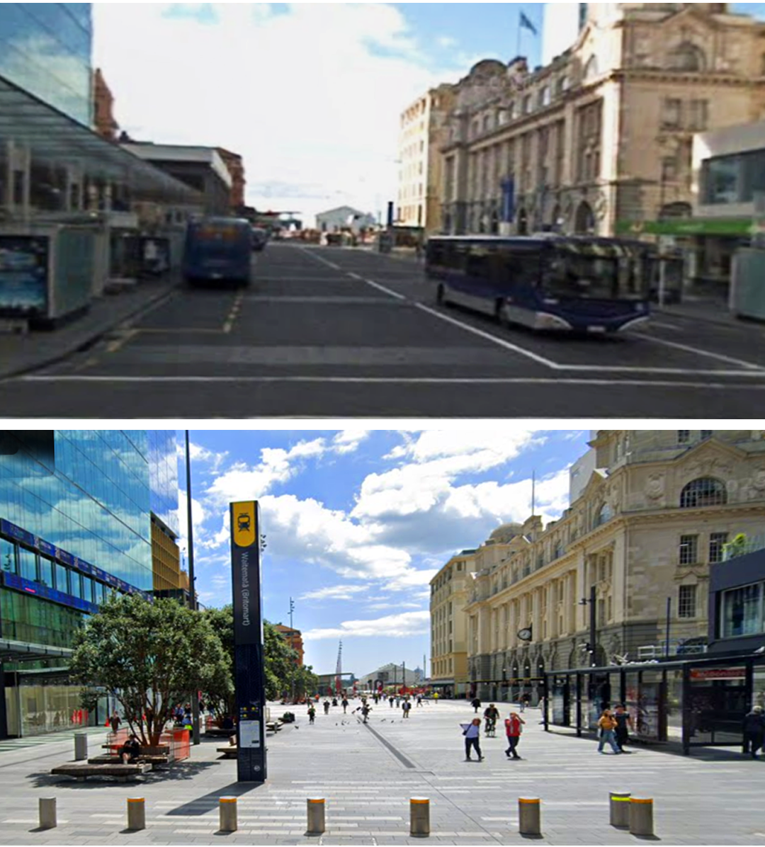 Side by side images of Te Komititanga 2009 vs 2024. 