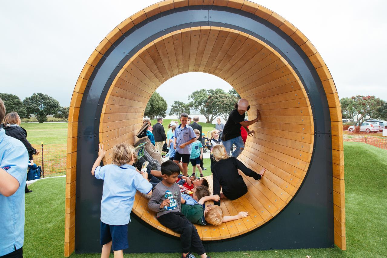 Children playing at Eric Armishaw Reserve Playground.