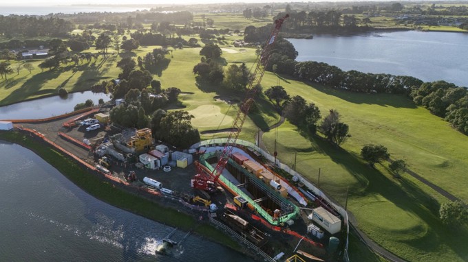 Birds Eye view of the launch site at Clarks Beach Golf Club