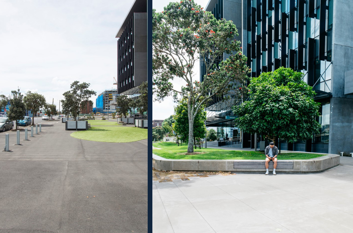 Daldy Street, Wynyard Quarter, before and after.