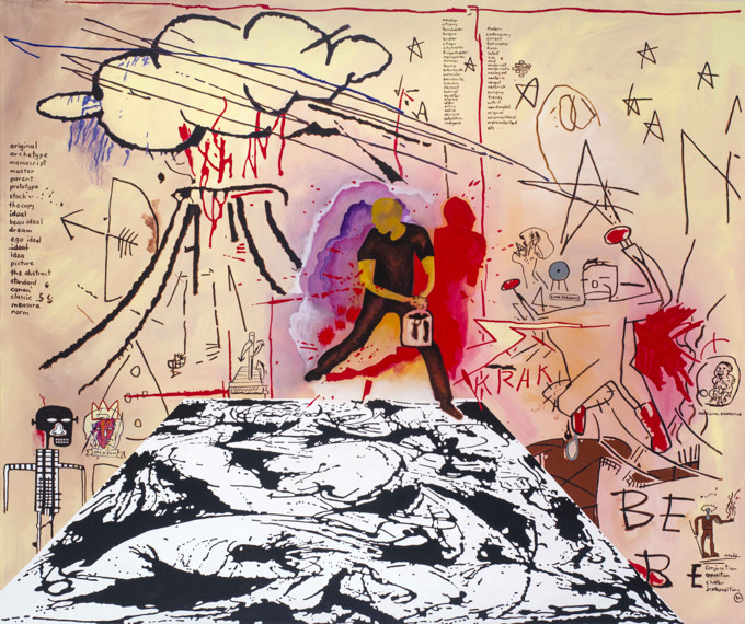 Gordon Bennett, Notes to Basquiat_ Volcano II , 2001.  Courtesy of the Estate of Gordon Bennett._ceut4clw.jpg