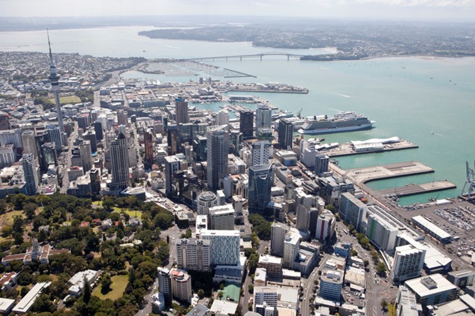 Aerial view of Auckland city