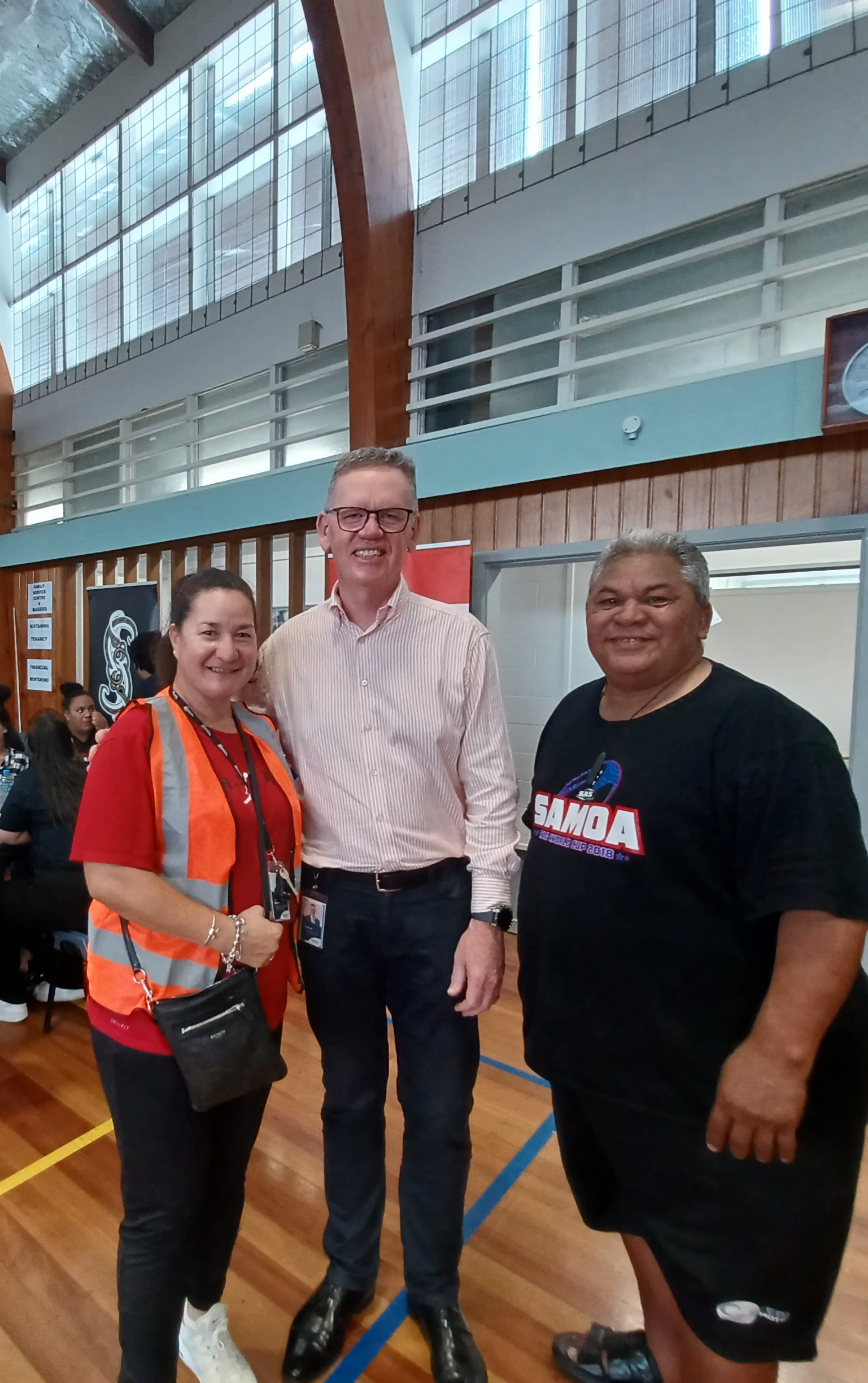 Left to right: Lana Roberts Office Manager for the Māngere-Ōtāhuhu Local Board, Auckland Council Chief Executive Jim Stabback and Councillor Alf Filipaina