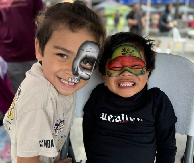 Children with face paint on it