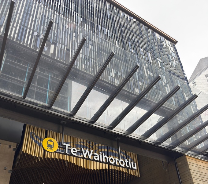 Entrance to the Te Waihorotiu Station