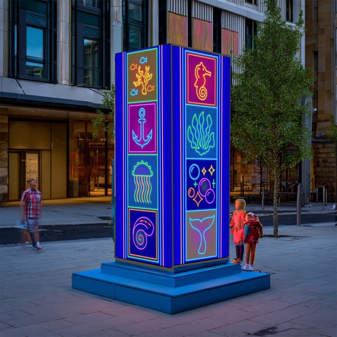 Under The Sea neon pillar