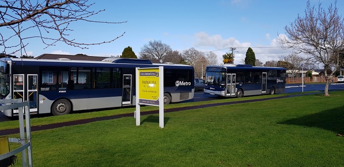 Park's parking taken up by buses
