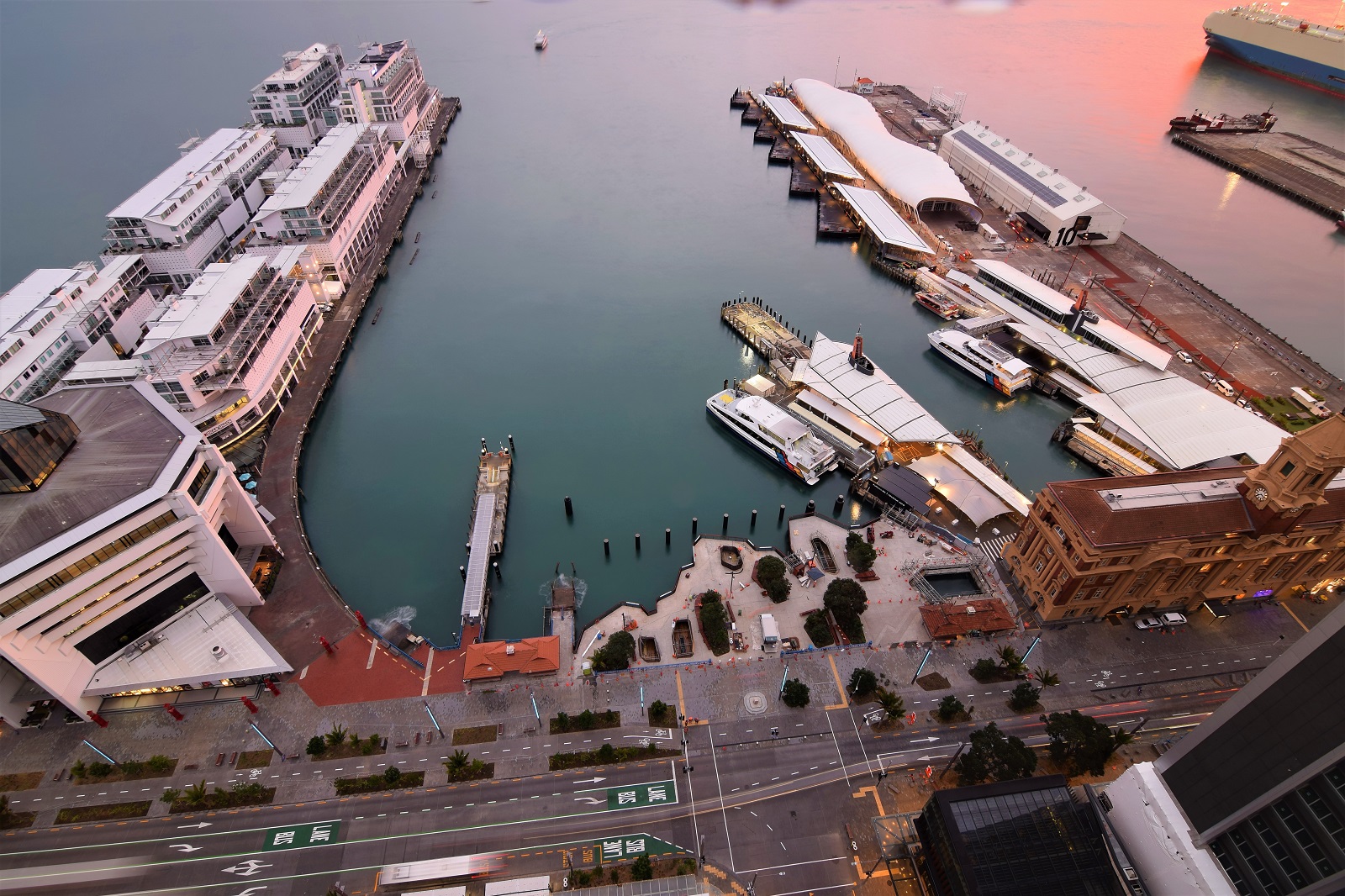 Aerial of Te Wānanga and our new waterfront; opening for Aucklanders 2 July; photo credit AT