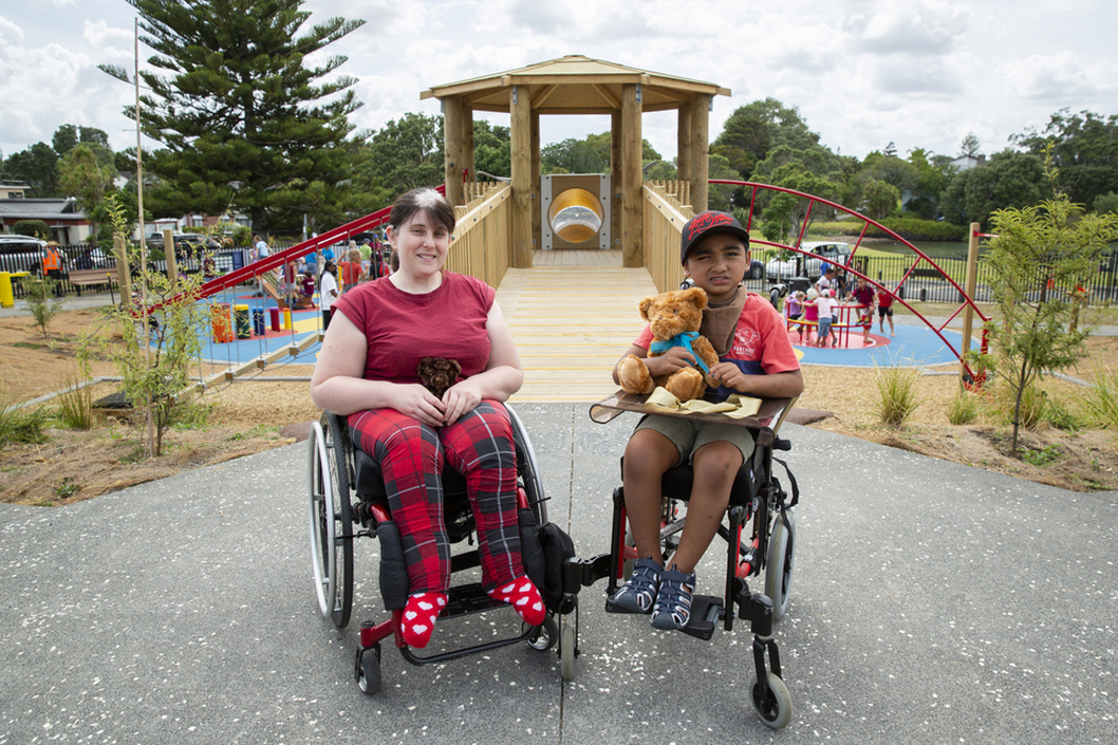 Two children in wheelchairs