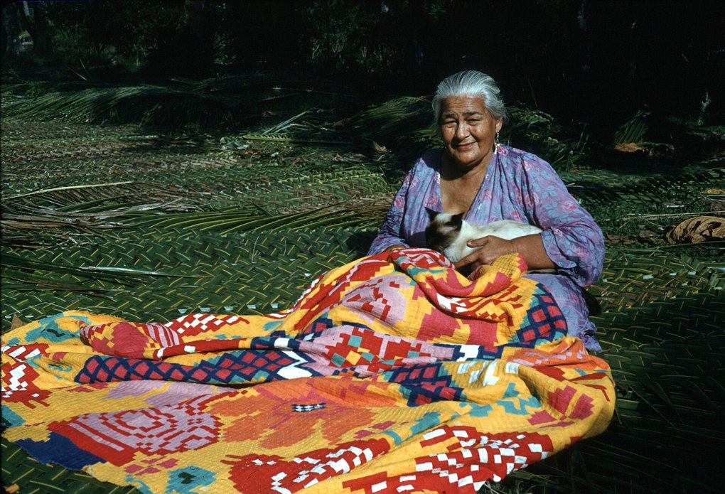 Woman Sewing A Tivaevae, Rarotonga