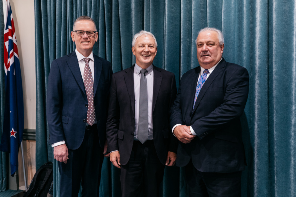 Chief Executive Jim Stabback, Mayor Phil Goff and Deputy Mayor Bill Cashmore