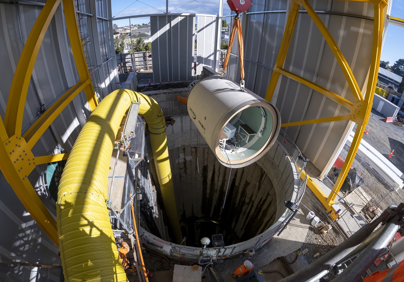 Micro Tunnel Boring Machine begins tunnelling and inserts first pipe ...