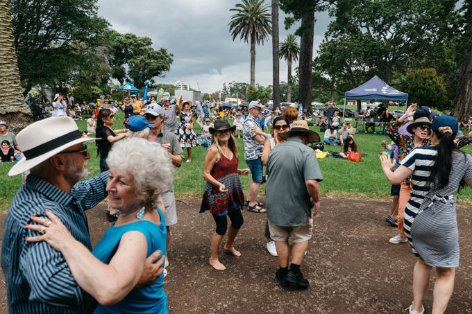 Locals dancing in the park