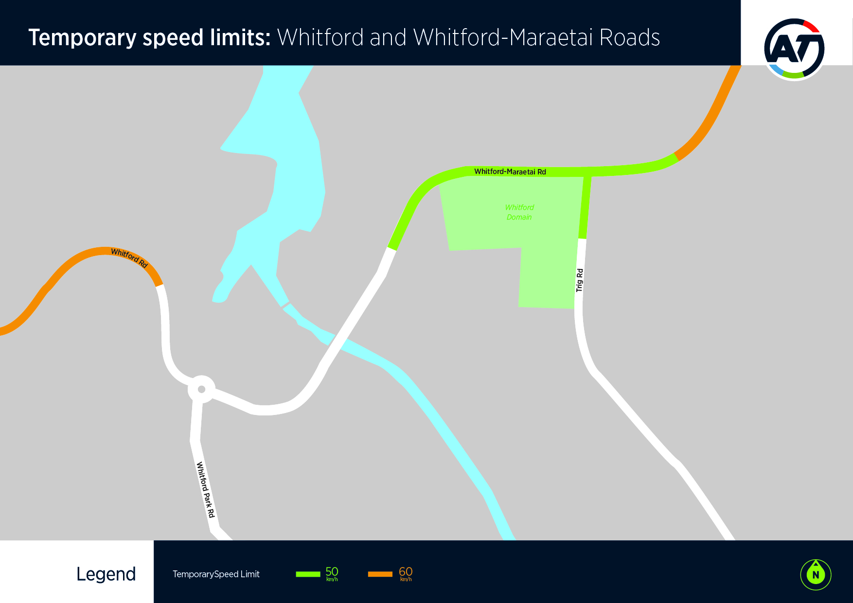 Temporary speed limit restrictions on Whitford Road and Whitford