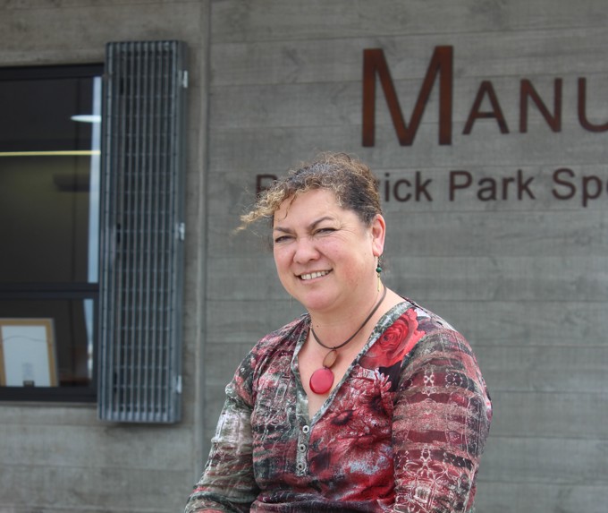 Denise Tims outside Manu Tukutuku community centre