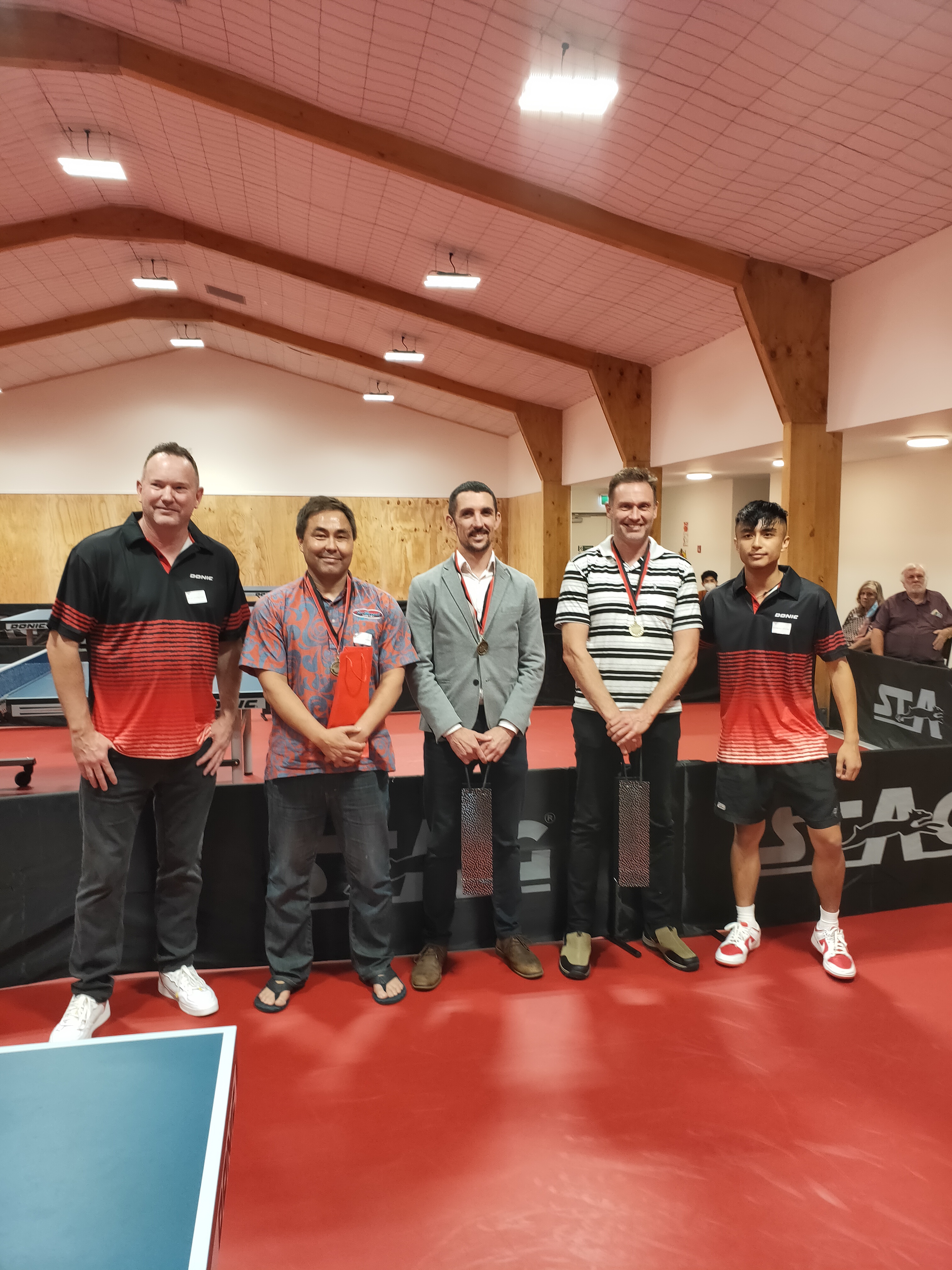 Andrew Palmer (WTTA Building Committee Chair), Simon Fenwick (WTTA Project Manager), Nick Harris (Auckland Council), Craig Dye ( Building Committee), Alfred (member)