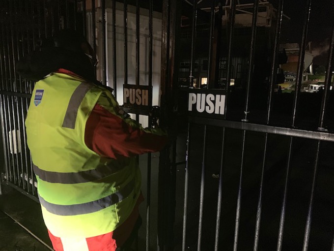 Behind the roar gate