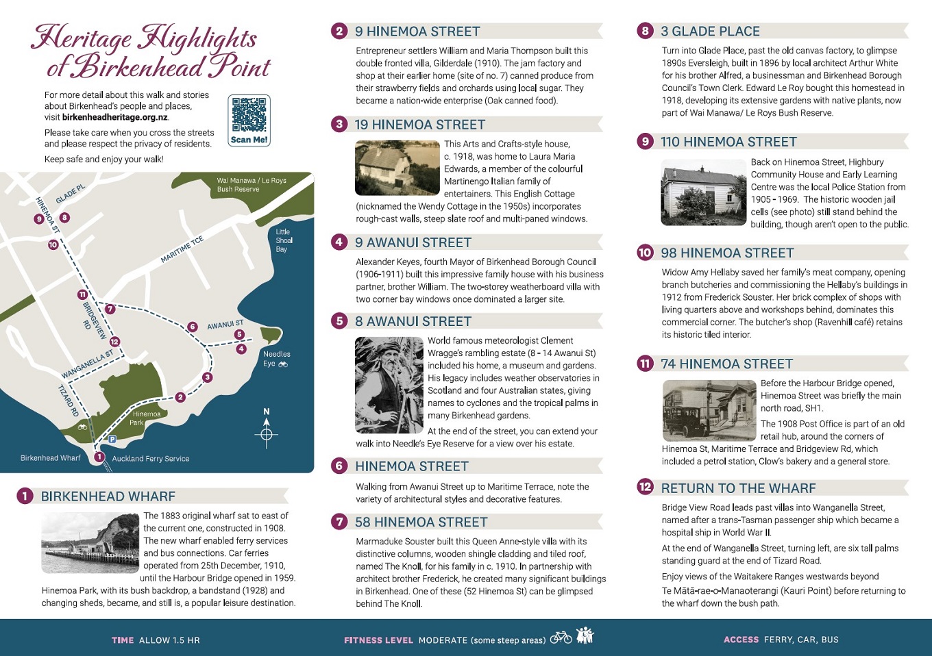Page two of the heritage map and brochure of Birkenhead Point.