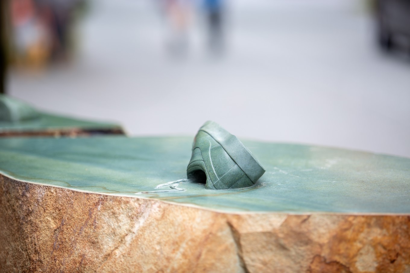 Ancient boulders hold contemporary objects in new public artwork in upper Federal Street
