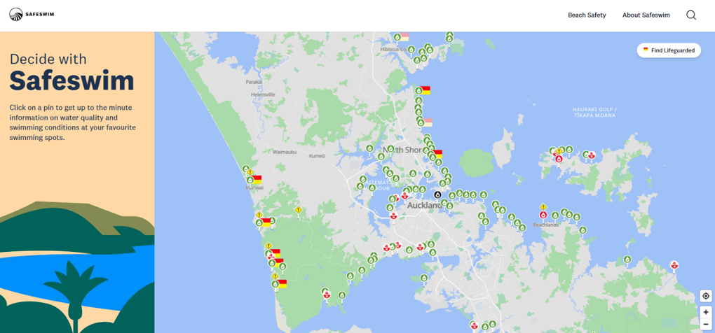 Safeswim map