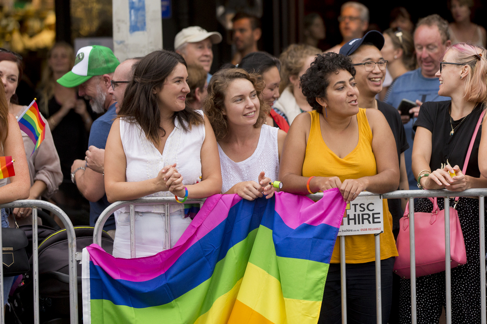 Attendees for a pride festival.