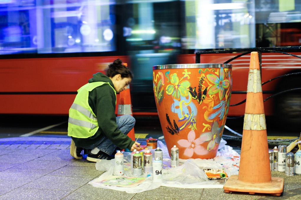 K Road bins go from dull to dazzling