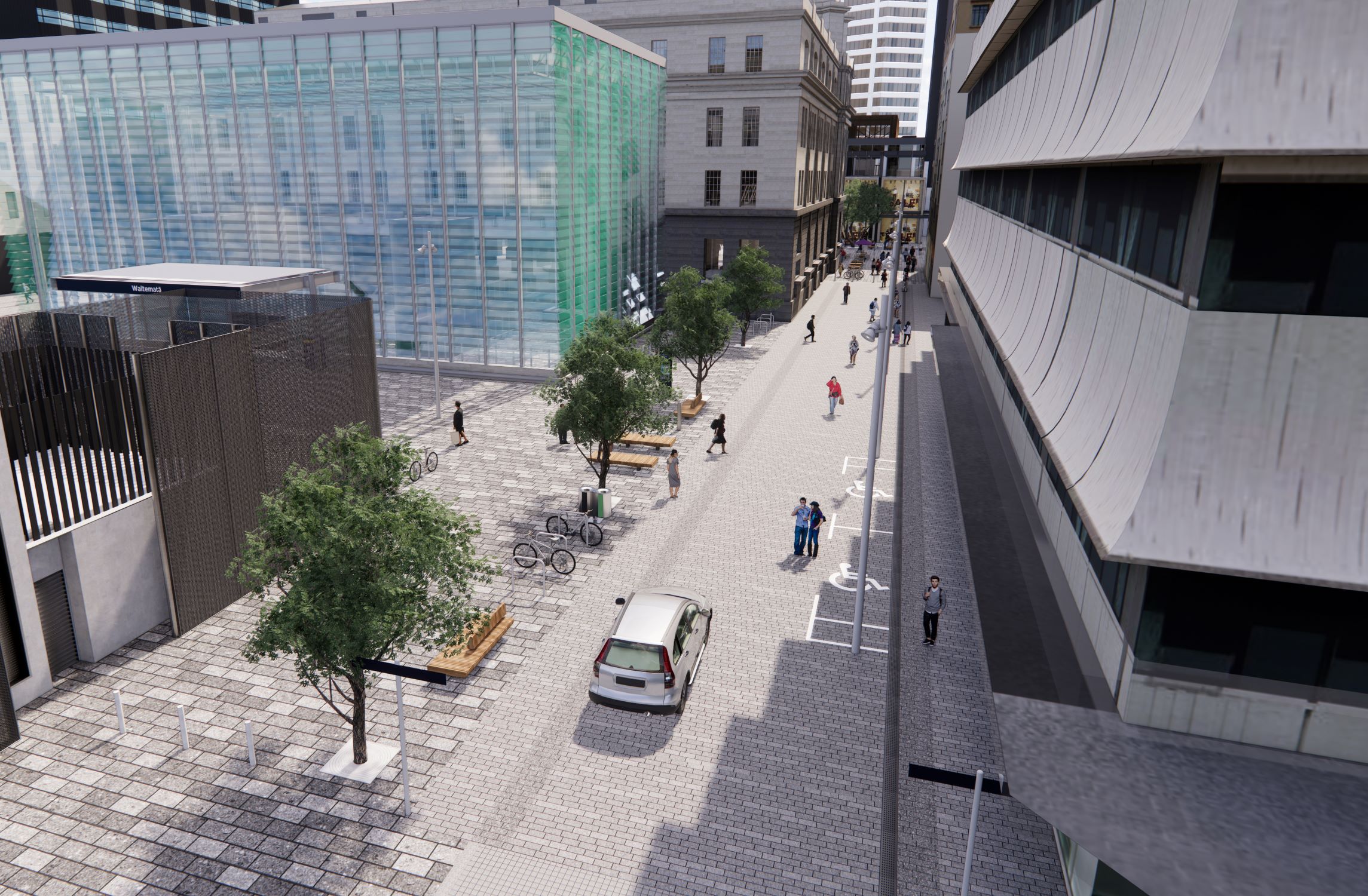 Render – Tyler Street upgrade and Waitematā Plaza.