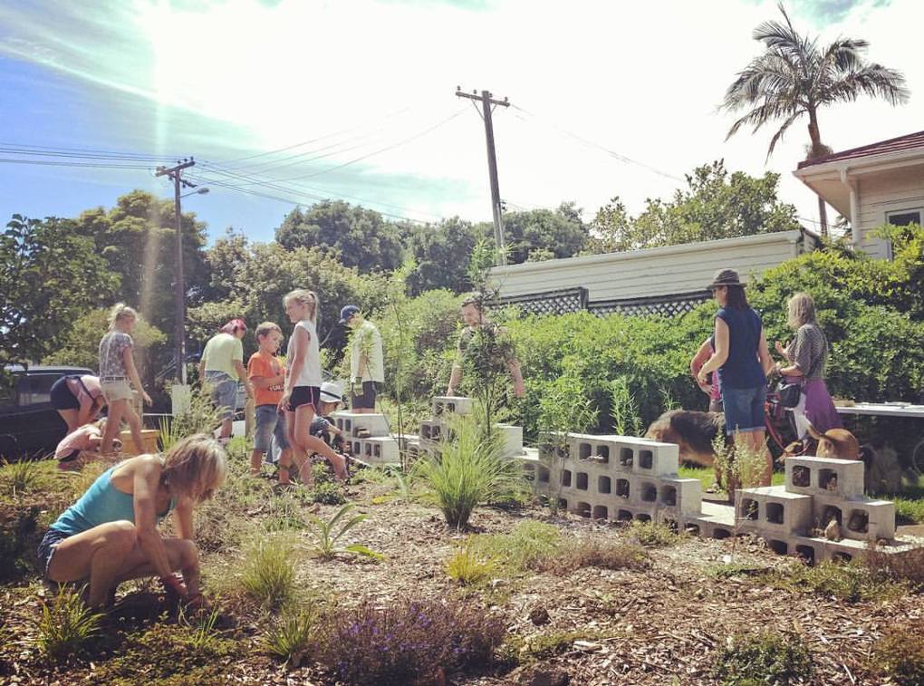 Volunteers working on the Pollinator Park in Hakanoa Reserve.jpg