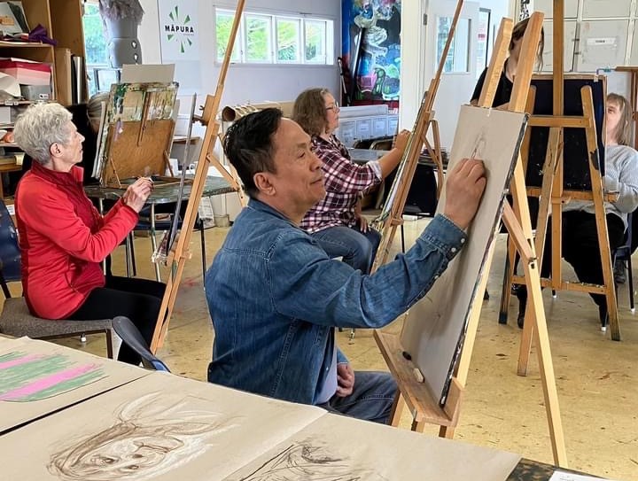 Artists in Māpura Studios take part in the Leading a Creative Life programme, supported by Auckland Council funding.