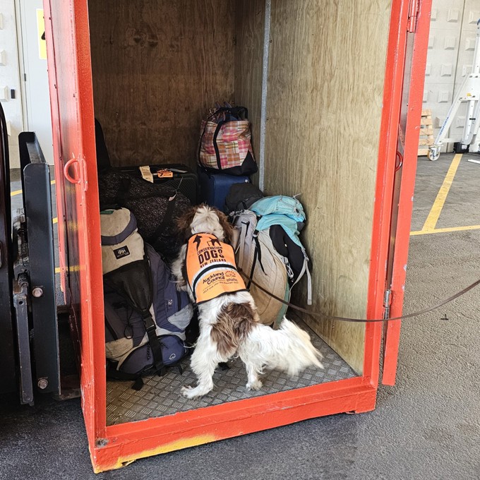 Marty Insepcting A Container Heading For The Gulf Islands