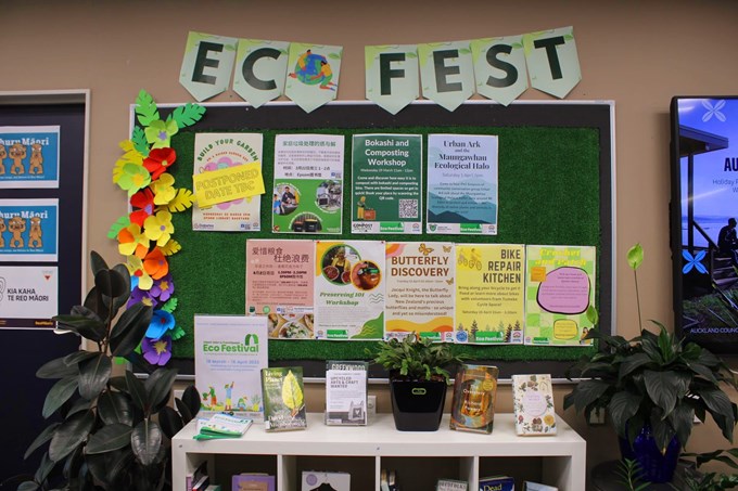Eco Fest display at Epsom Library