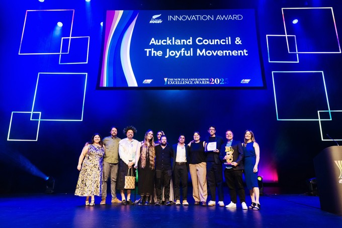 Auckland Council, The Joyful Movement And NZ Rugby Representatives At The Announcement