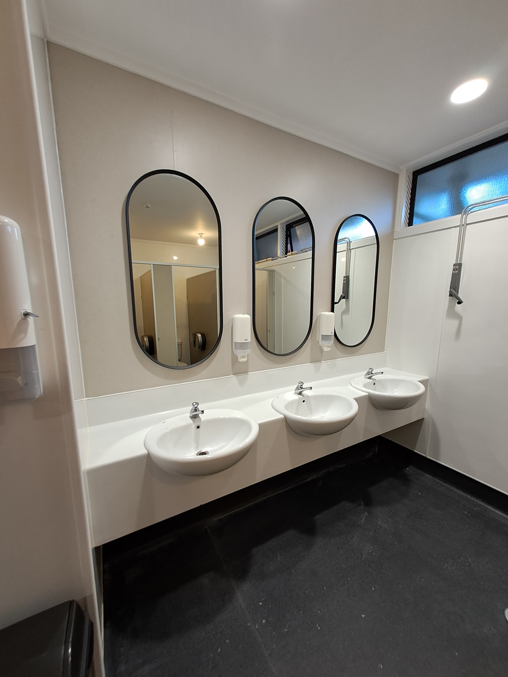 The Foyer Toilets Now Feature New Vinyl Flooring Repainting New Mirrors And New Lighting