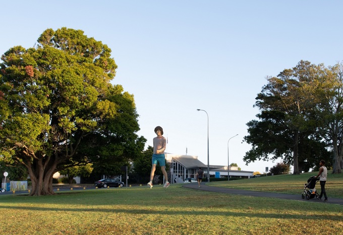 Boy Walking public artwork to represent optimism and discovery