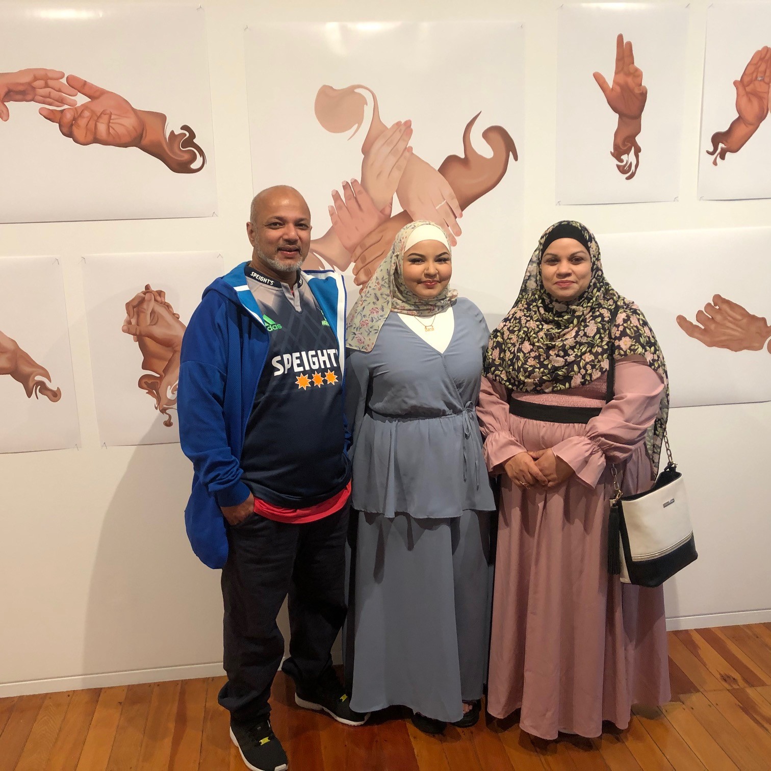 Zena and her parents Mohamed Yakoub and Fariall Nisha at Connections opening.