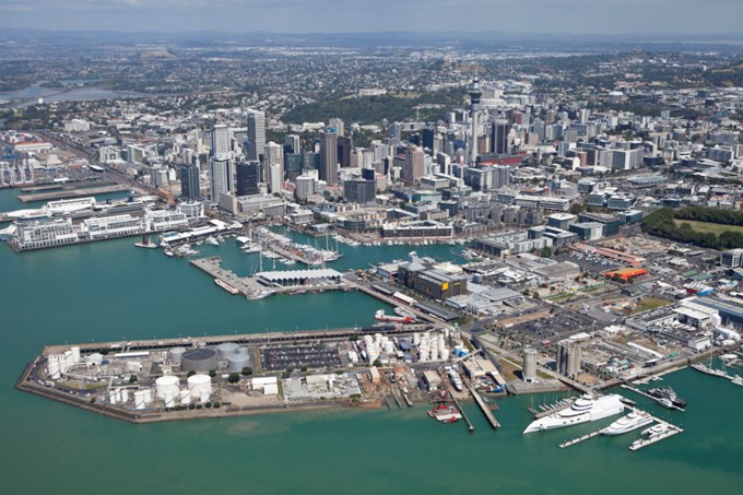 Auckland's waterfront - America's Cup base locations