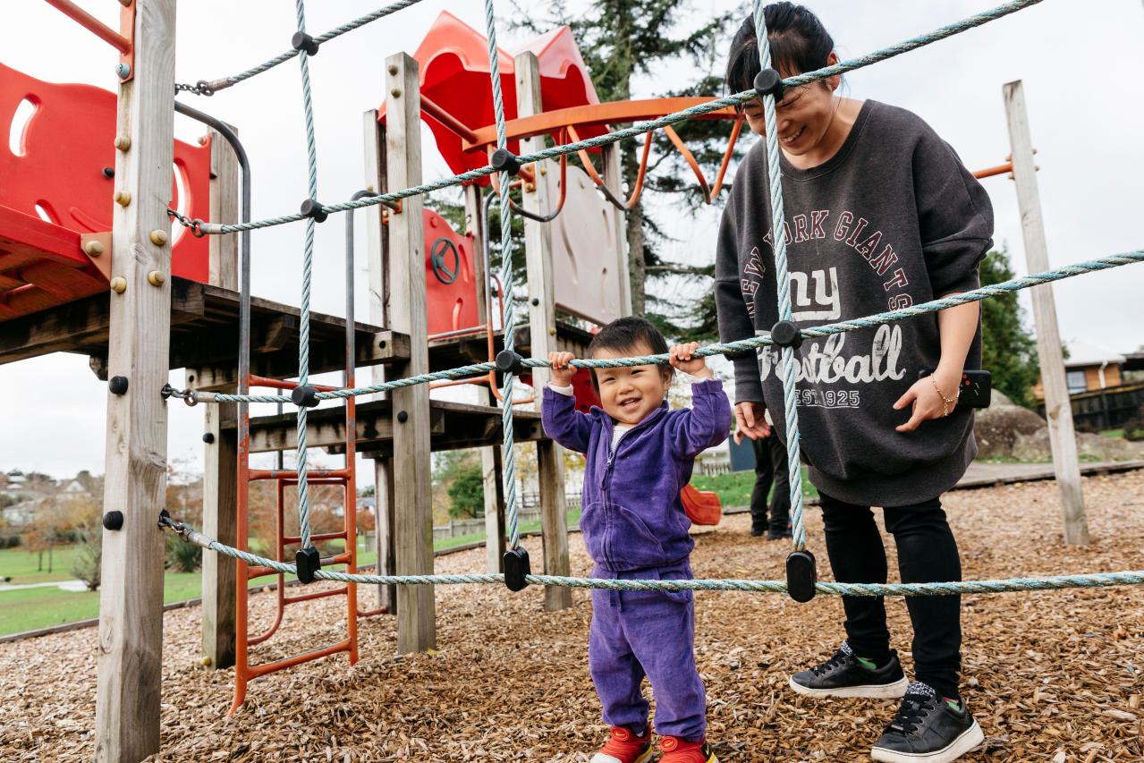 A child playing at the park.