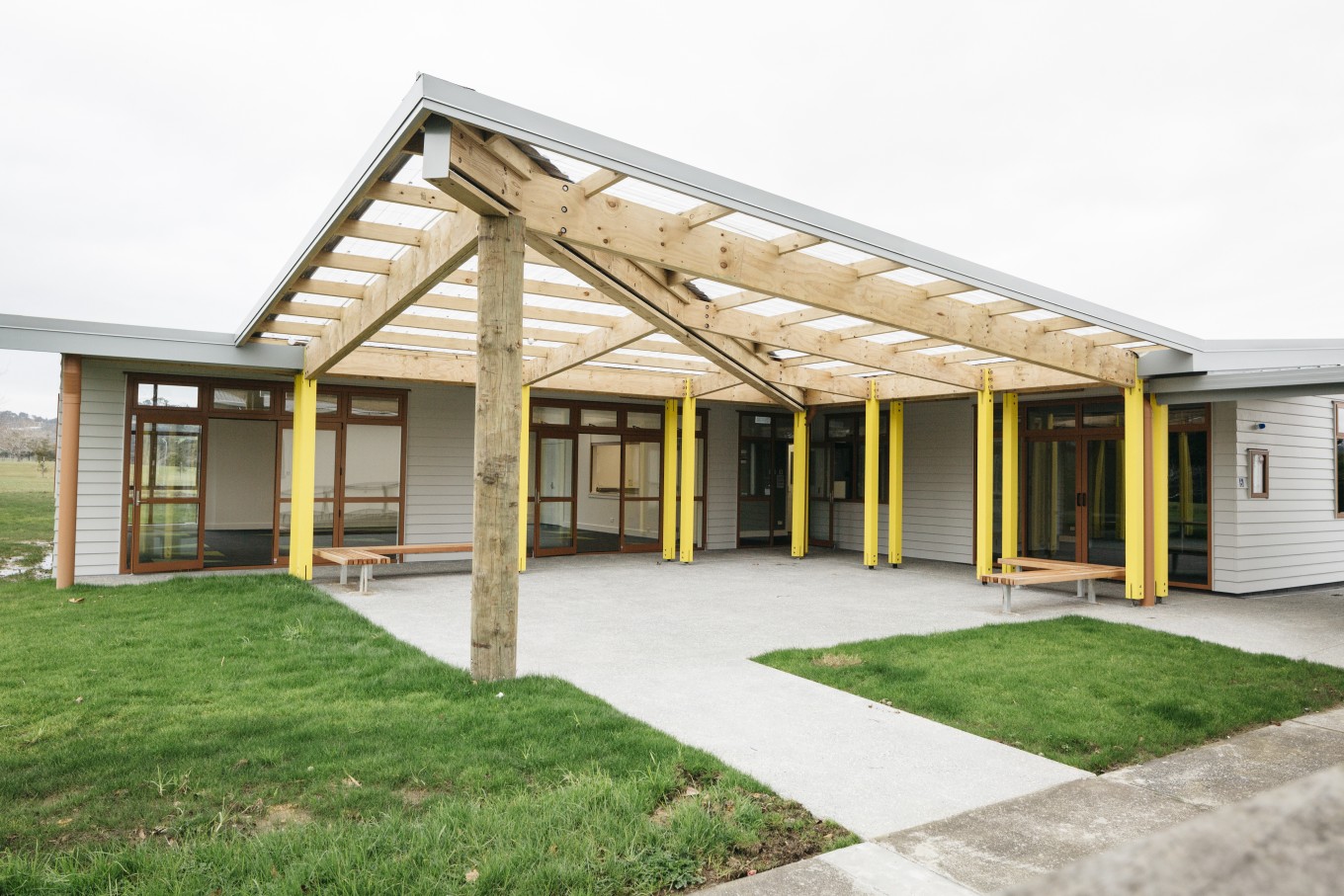 The courtyard of the Albany Community Hub. 