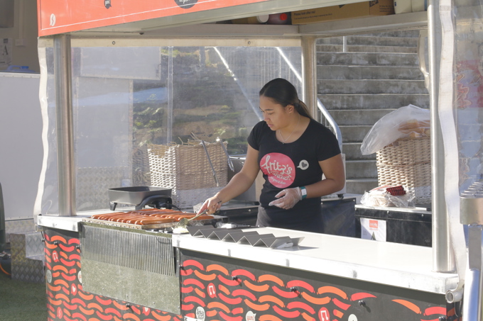 Behind the roar hot dog