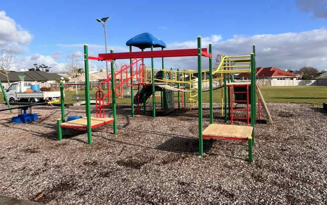 Playground equipment at a local park. 
