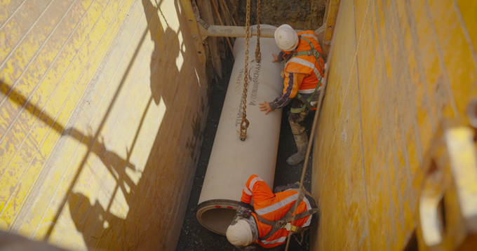 First Pipe Installation In College Hill Upgrade (1)