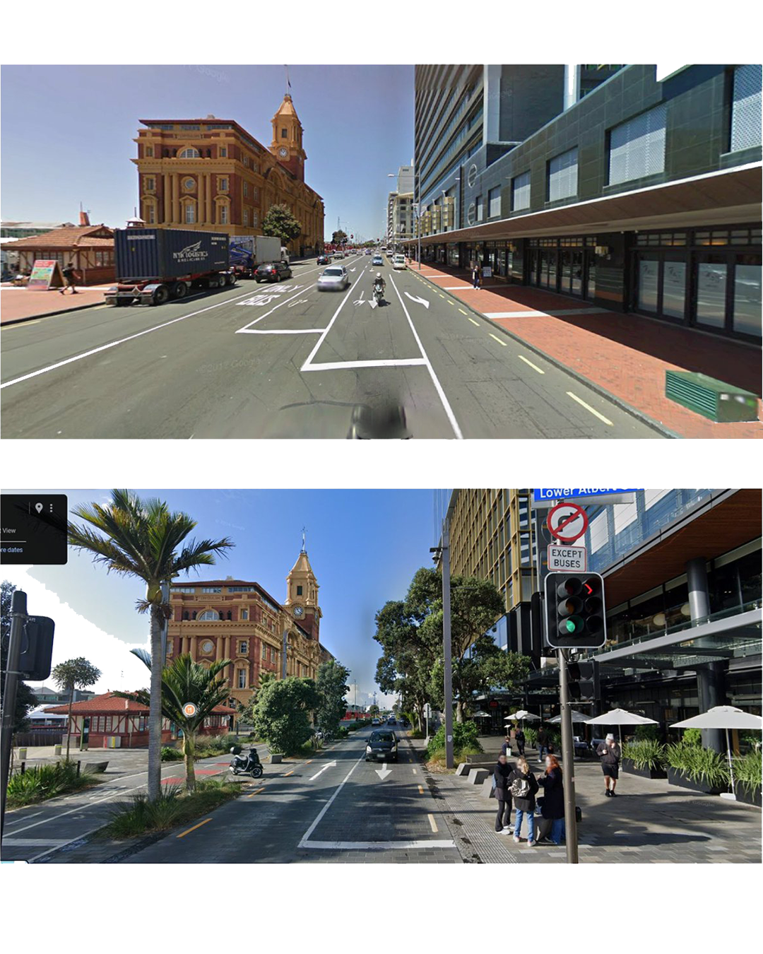 Comparision images of Quay Street 2015 vs 2023.